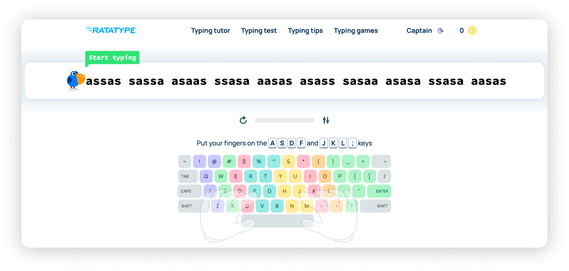 Ratatype interface